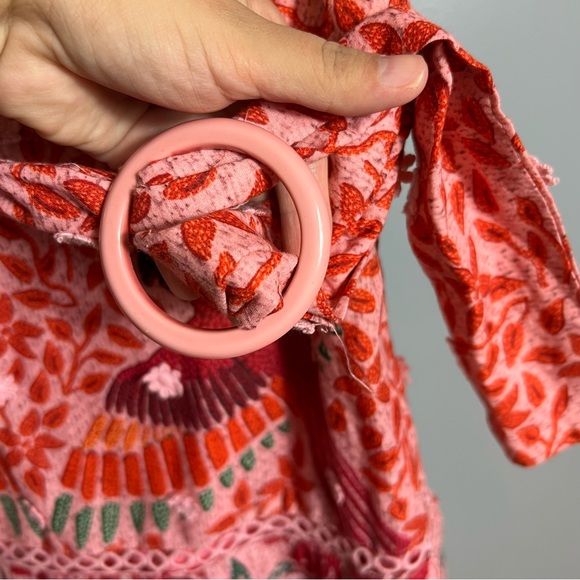 Farm Rio Ainika Print Macaws 3D Flower Apliques Maxi Skirt - Picture 8 of 12